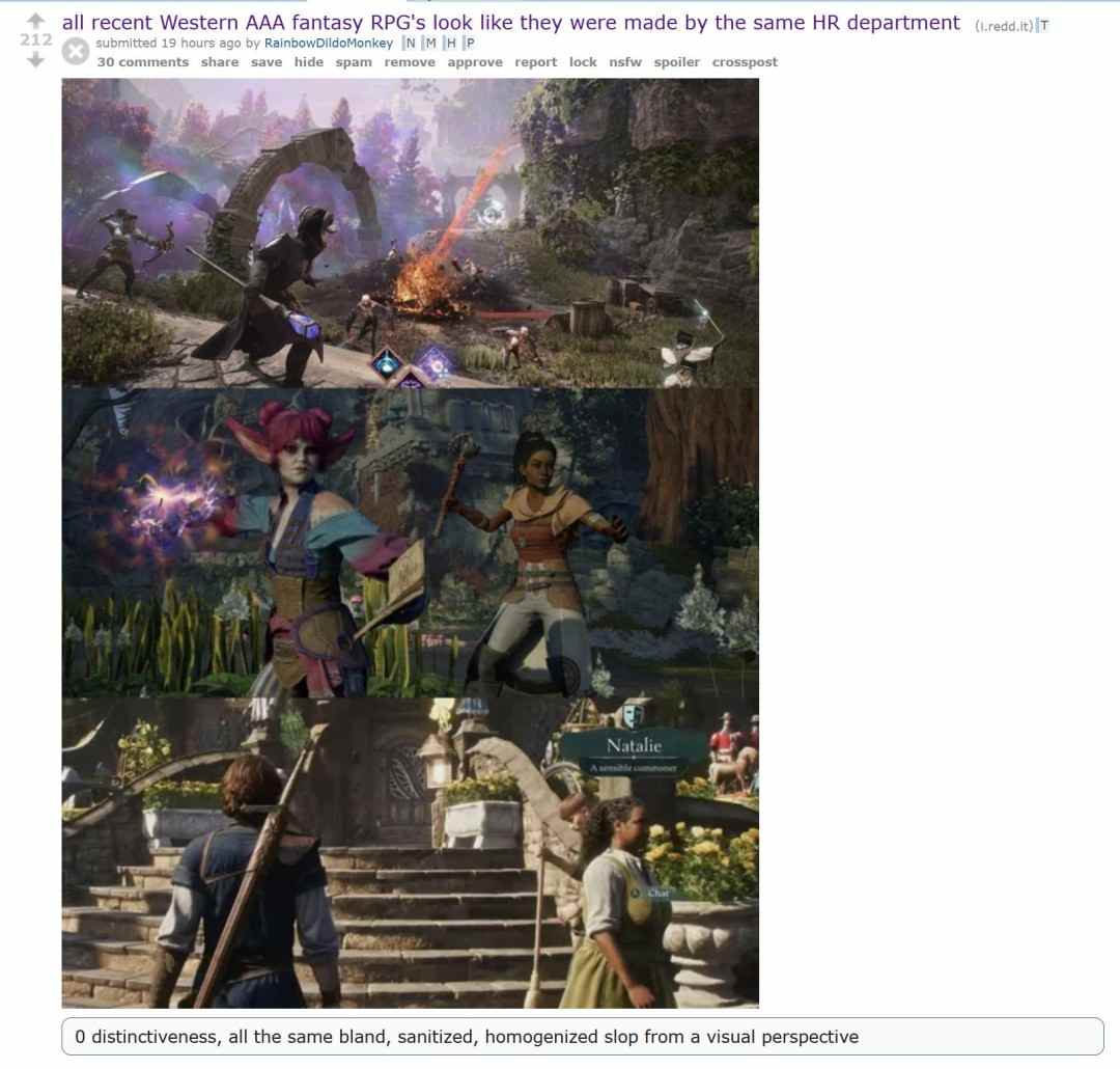 西方3A RPG已死?玩家吐槽画风、色调高度同质化