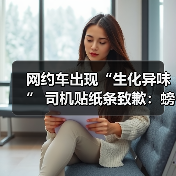 网约车出现“生化异味” 司机贴纸条致歉：螃蟹出逃下落不明（图4）