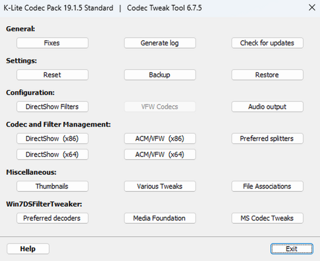K-Lite Codec Pack