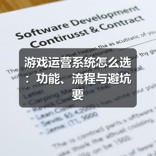 游戏运营系统怎么选:功能、流程与避坑要点