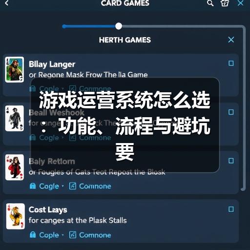 游戏运营系统怎么选:功能、流程与避坑要点